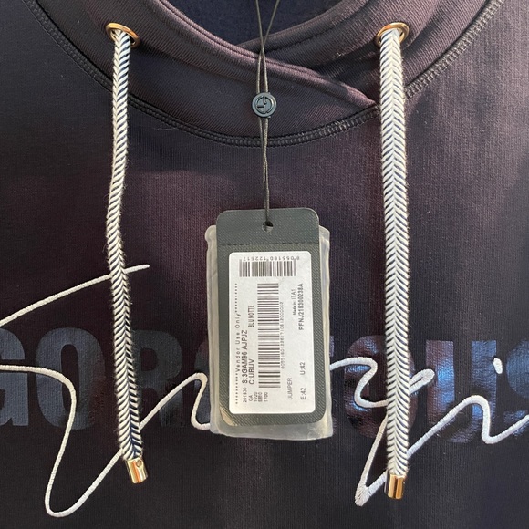 NWT Giorgio Armani “Gorgeous” Black Sweatshirt size EU 42 - Picture 6 of 10